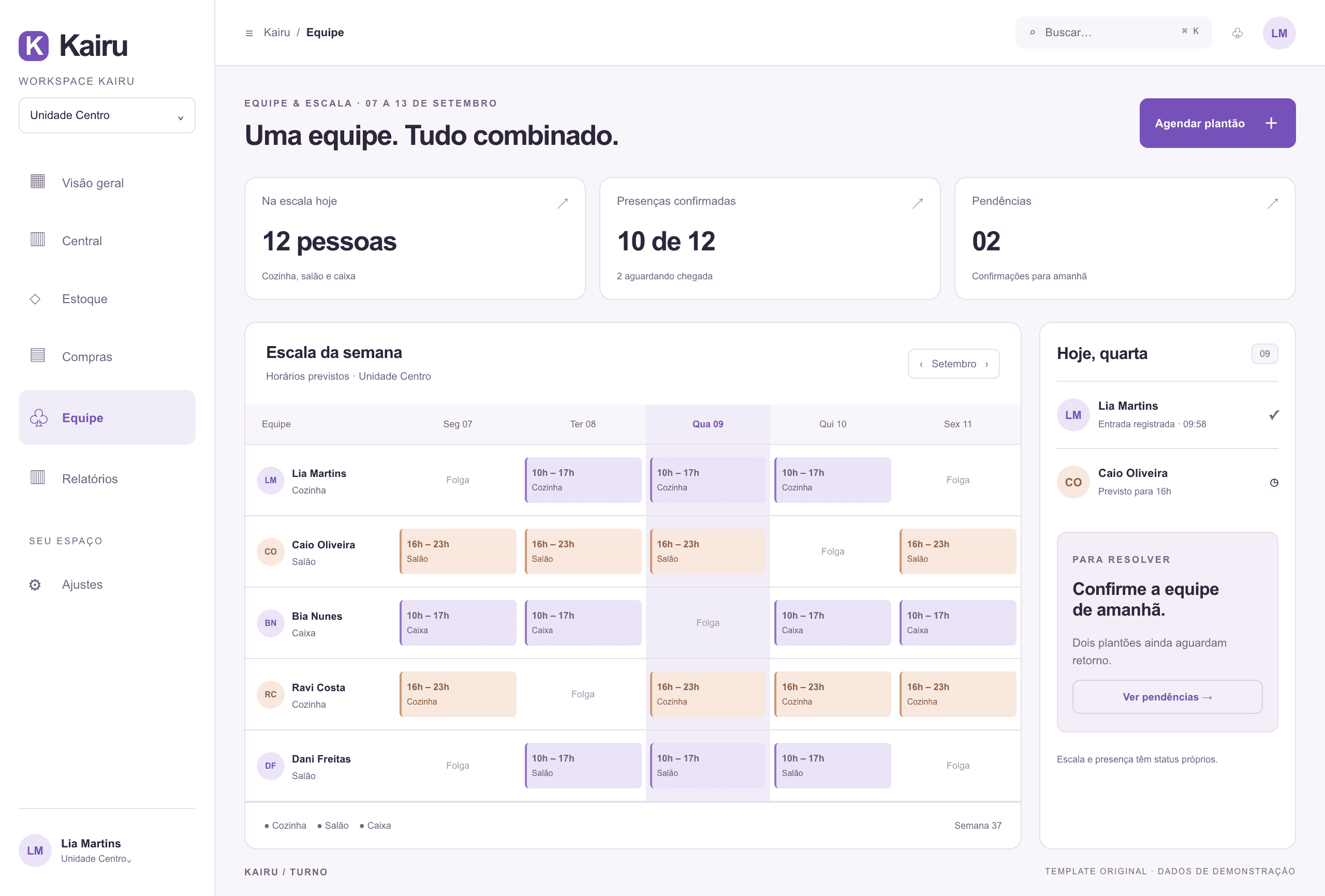 Soft UI: template de sistema com dados fictícios