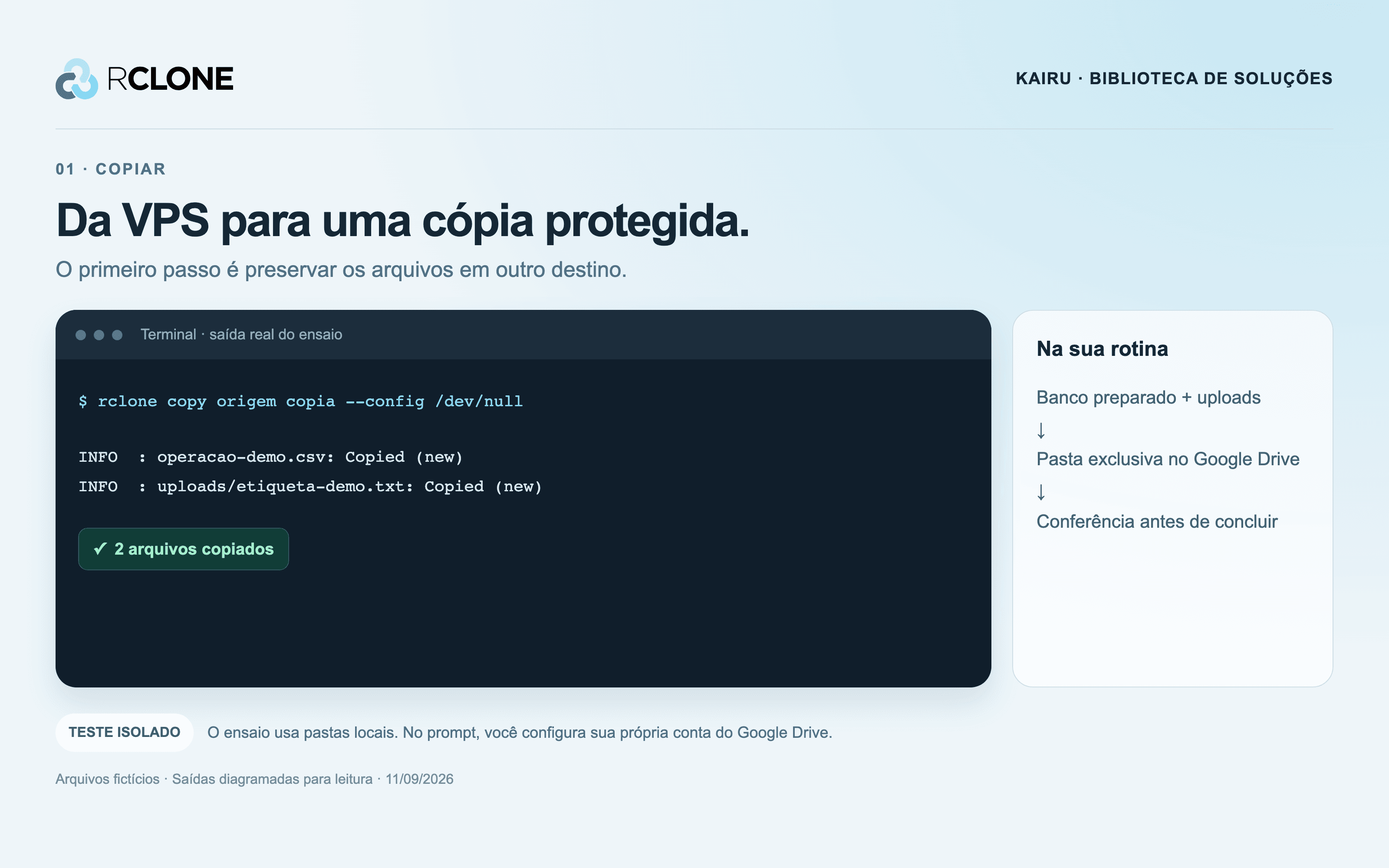 Cópia de arquivos com rclone