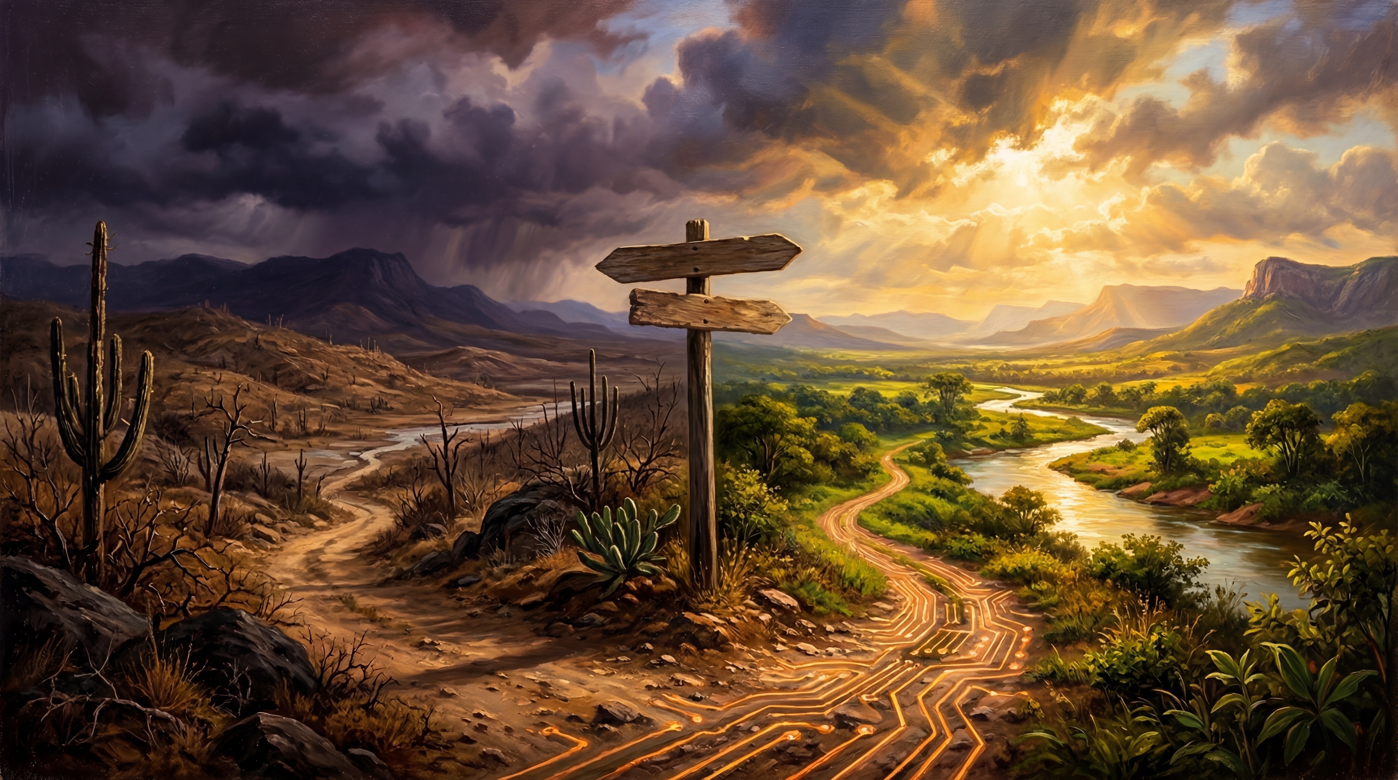 Pintura renascentista - encruzilhada no sertão